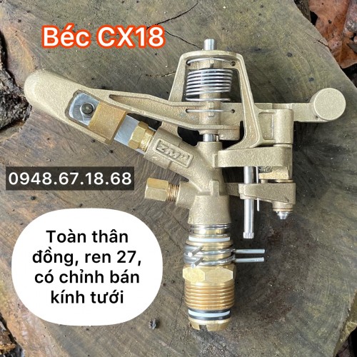 Béc CX18 - béc tưới toàn thân bằng đồng gắn ống 27 bơm 750w (1HP)