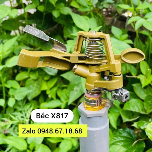 Béc X817 - Béc tưới phun mưa bằng đồng bán kính 8 -10 mét có thể điều chỉnh bán kính tưới