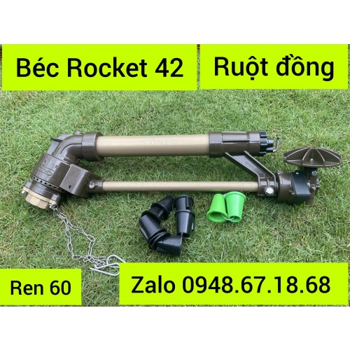 Béc ROCKET 42 - béc tưới bánh răng có bán kính phun 42 mét chuyên tưới cà phê, hồ tiêu, dâu, chè