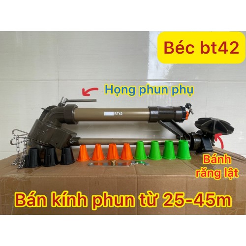 Béc BT42 - BÉC TƯỚI PHUN MƯA CÓ 3 TIA , XẺ TIA 2 CẤP ĐỘ, TƯỚI NƯỚC CÓ CẶN ,KHÁNG GIÓ TỐT