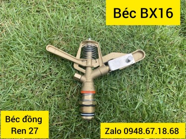 Béc BX16 - Béc bướm tưới phun mưa bằng đồng xoay tròn 360 độ bán kính 16 mét