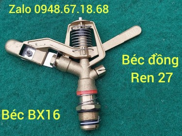 Béc BX16 - Béc bướm tưới phun mưa bằng đồng xoay tròn 360 độ bán kính 16 mét